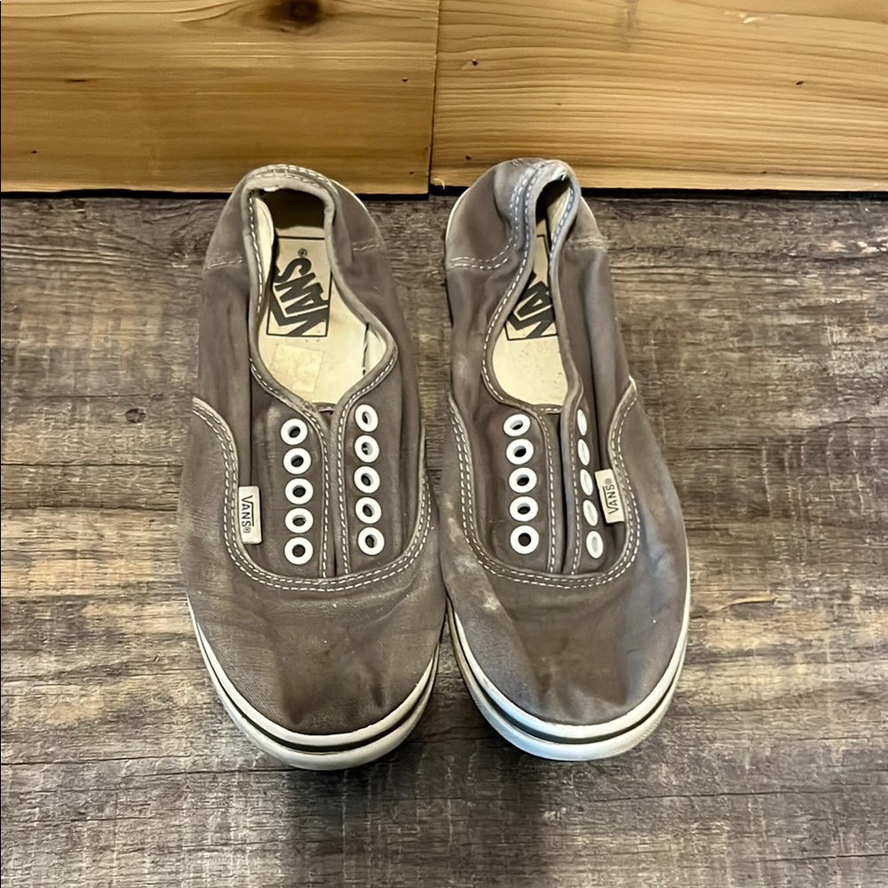 Vans Brown Slip-On Sneakers (No Laces)